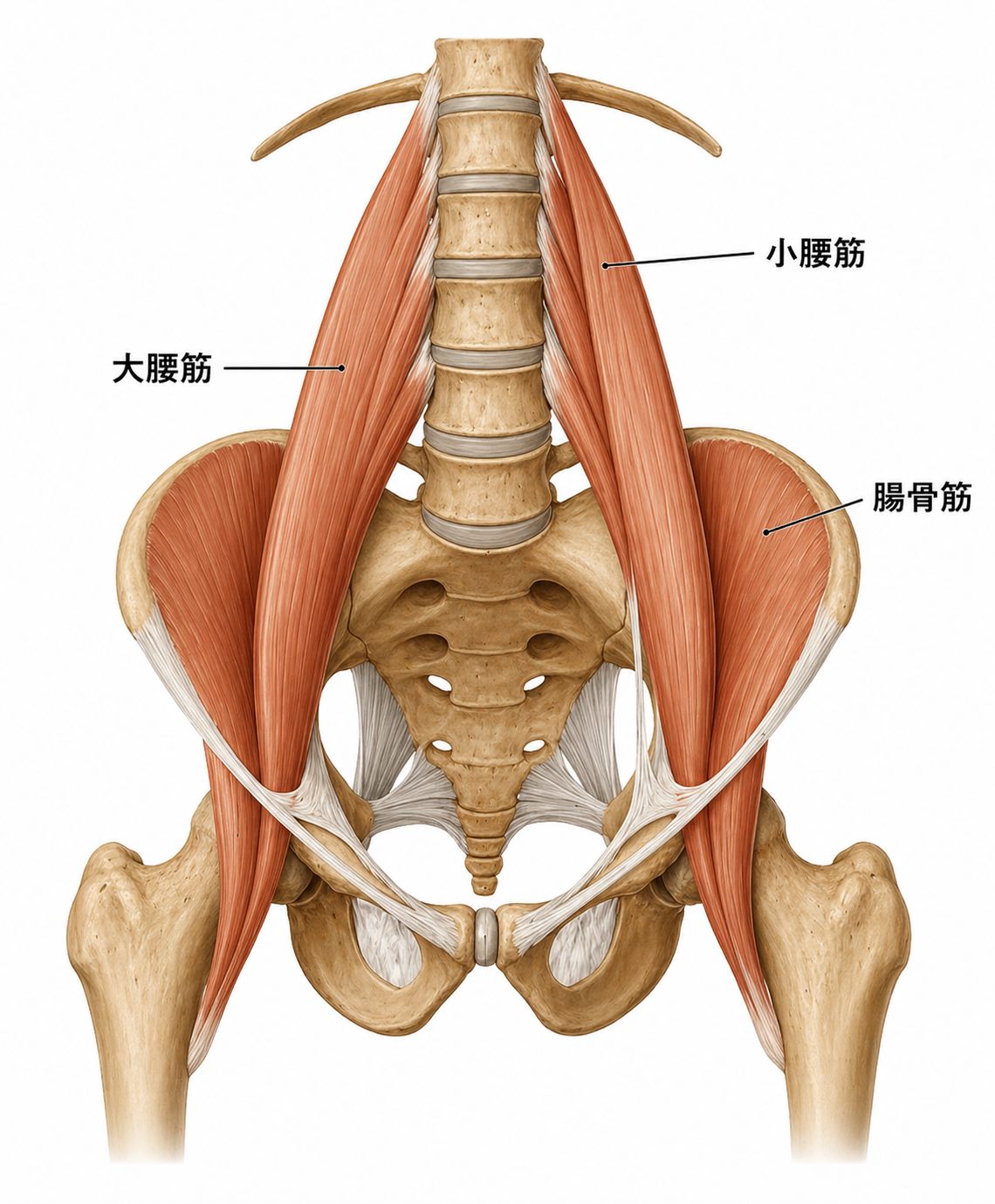 腸腰筋の解剖図