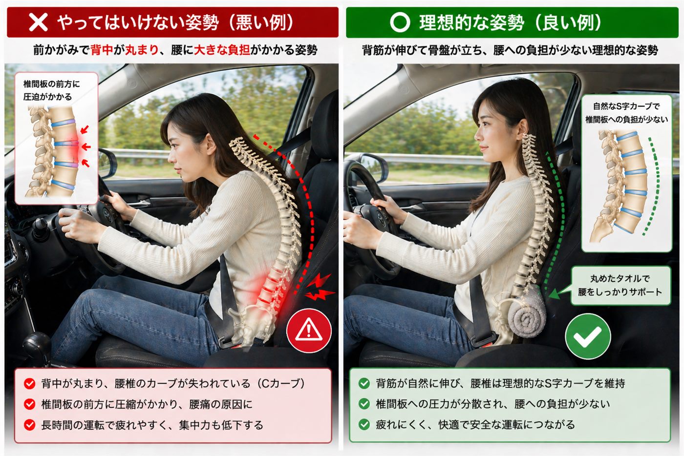 運転時の正しい姿勢