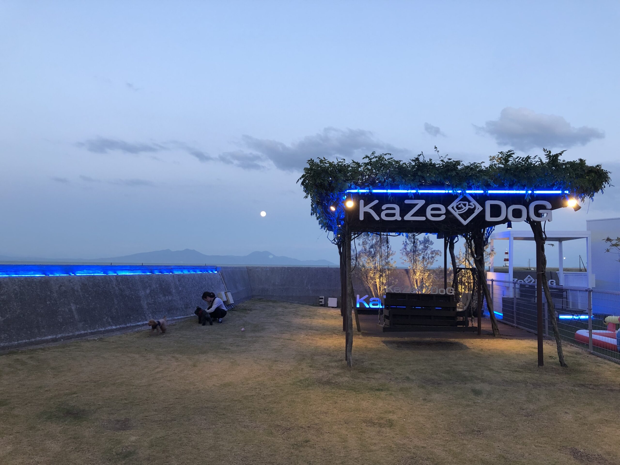 夕暮れ時の南風楼ドッグラン