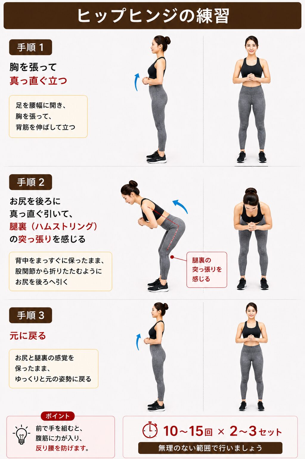 ヒップヒンジの練習