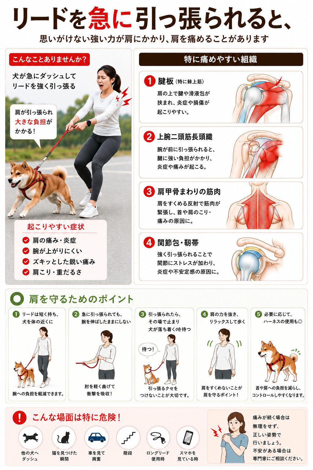リードを引っ張られる
