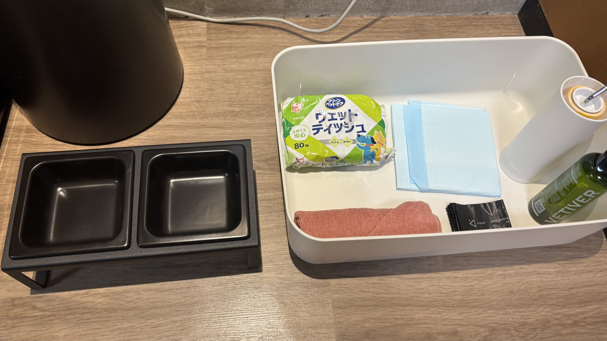 客室に用意されたわんこアメニティ