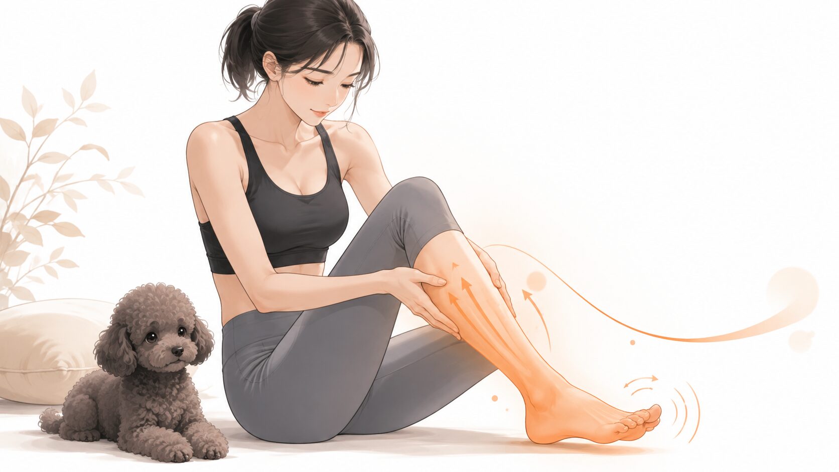 足のむくみ・だるさに悩む女性のイメージ